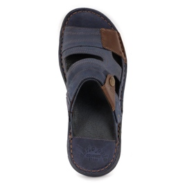 Olivier Babuchas hombre piel 460MP azul marino 1
