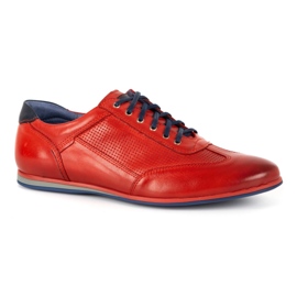 Kampol Zapato casual hombre piel 64/39 rojo 2