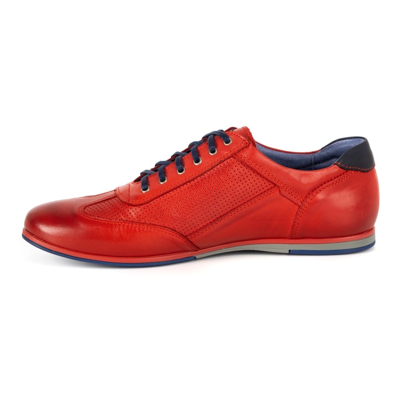 Kampol Zapato casual hombre piel 64/39 rojo 1