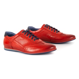 Kampol Zapato casual hombre piel 64/39 rojo 3