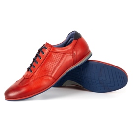 Kampol Zapato casual hombre piel 64/39 rojo 4