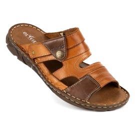 Olivier Babuchas hombre piel 460MP camel marrón 2