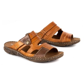 Olivier Babuchas hombre piel 460MP camel marrón 3