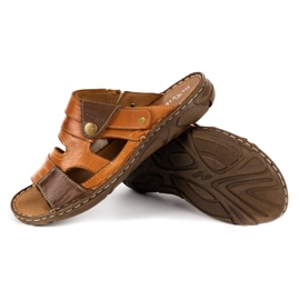Olivier Babuchas hombre piel 460MP camel marrón 4