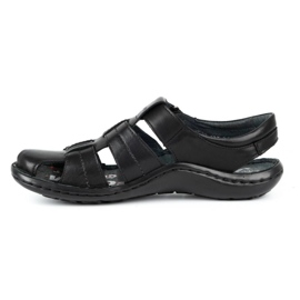 Kampol Sandalias hombre piel 220KAM negro 1