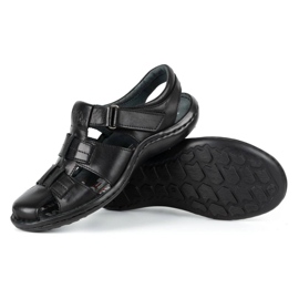 Kampol Sandalias hombre piel 220KAM negro 4