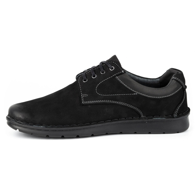 Kampol Zapatos casual hombre piel 13/3 nubuck negro 1