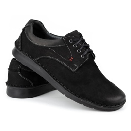 Kampol Zapatos casual hombre piel 13/3 nubuck negro 2