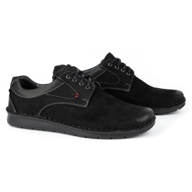 Kampol Zapatos casual hombre piel 13/3 nubuck negro 3