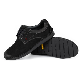 Kampol Zapatos casual hombre piel 13/3 nubuck negro 4