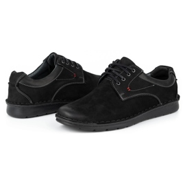 Kampol Zapatos casual hombre piel 13/3 nubuck negro 5