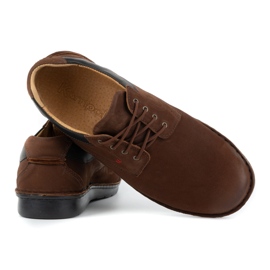 Kampol Zapatos casuales de cuero para hombres 13 / CK65 marrón 3