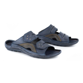 Olivier Babuchas hombre piel 335GT azul marino 3