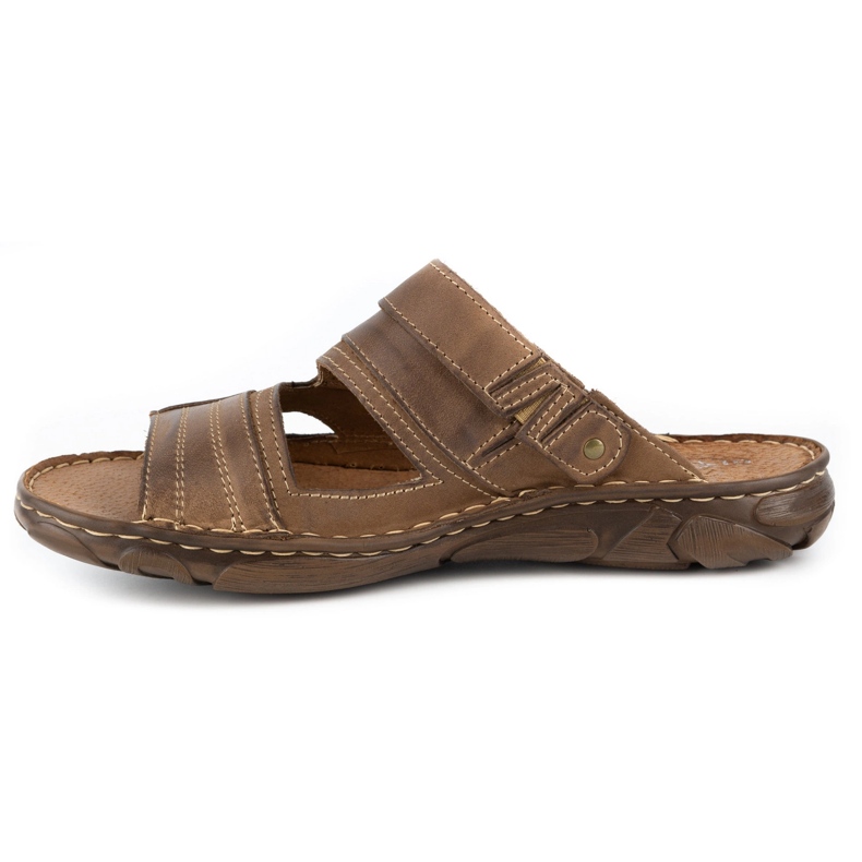 Olivier 460MP Babuchas hombre piel marron beige 1