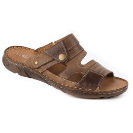 Olivier 460MP Babuchas hombre piel marron beige 2