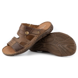 Olivier 460MP Babuchas hombre piel marron beige 4
