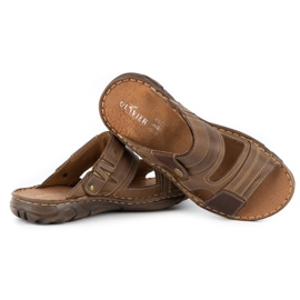 Olivier 460MP Babuchas hombre piel marron beige 5
