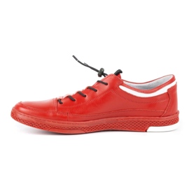 Polbut Zapato casual de hombre en piel K22N rojo con parte inferior roja 1