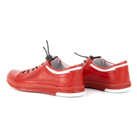 Polbut Zapato casual de hombre en piel K22N rojo con parte inferior roja 6