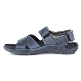 Olivier Sandalias hombre piel 336GT azul marino 1