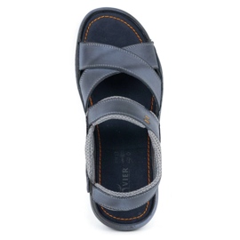 Olivier Sandalias hombre piel 336GT azul marino 8