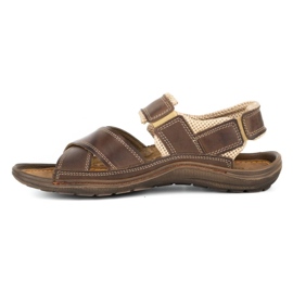 Olivier Sandalias hombre piel 336GT marrón 1
