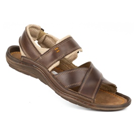 Olivier Sandalias hombre piel 336GT marrón 2