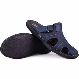 Kampol Babuchas hombre piel 217/22KAM azul marino 6