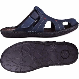 Kampol Babuchas hombre piel 217/22KAM azul marino 5