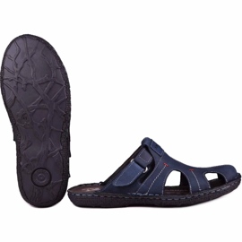 Kampol Babuchas hombre piel 217/22KAM azul marino 2