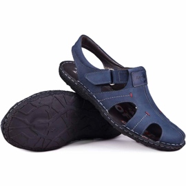 Kampol Sandalias hombre piel 218/53KAM azul marino 5