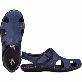 Kampol Sandalias hombre piel 218/53KAM azul marino 3