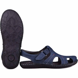 Kampol Sandalias hombre piel 218/53KAM azul marino 2
