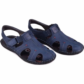 Kampol Sandalias hombre piel 218/53KAM azul marino 1
