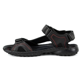 ŁUKPOL Sandalias hombre piel negras 832 negro 1