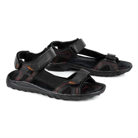 ŁUKPOL Sandalias hombre piel negras 832 negro 4