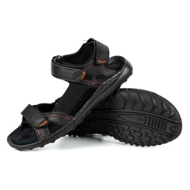 ŁUKPOL Sandalias hombre piel negras 832 negro 5