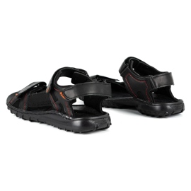ŁUKPOL Sandalias hombre piel negras 832 negro 7