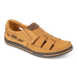Polbut Zapatos de hombre calados 06 para verano rojo. naranja 2