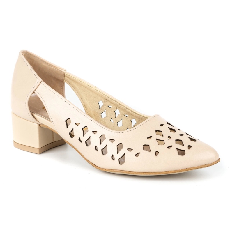 Olivier Salones mujer en piel con tacon 2272 beige 1