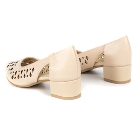 Olivier Salones mujer en piel con tacon 2272 beige 7