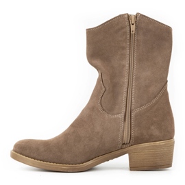 Olivier Botas mujer Angela marrones caladas tacones beige 1