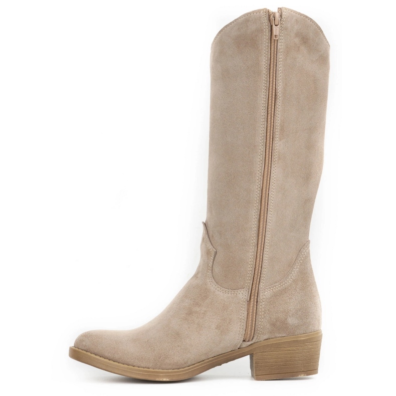 Olivier Botines mujer Carla piel calada beige 1