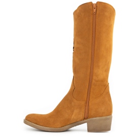 Olivier Botines mujer piel calados Carla rojo naranja 1