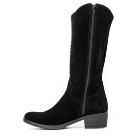 Olivier Botines mujer piel negra calados Carla negro 1