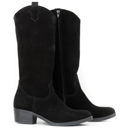 Olivier Botas de piel mujer Julia negras negro 2