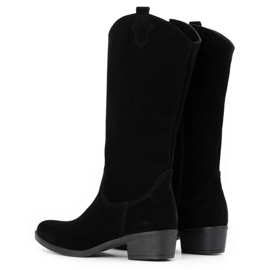 Olivier Botas de piel mujer Julia negras negro 4