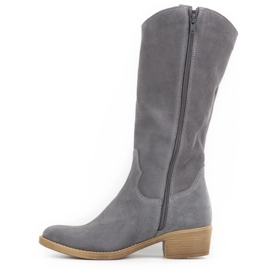 Olivier Botas Julia de piel gris para mujer 1 Olivier Botas Julia de piel gris para mujer 1