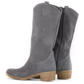 Olivier Botas Julia de piel gris para mujer 3