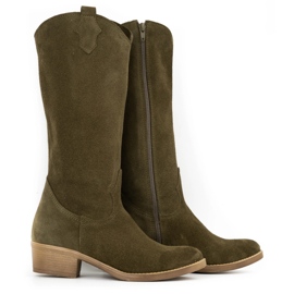 Olivier Botas mujer Julia de piel verde 2